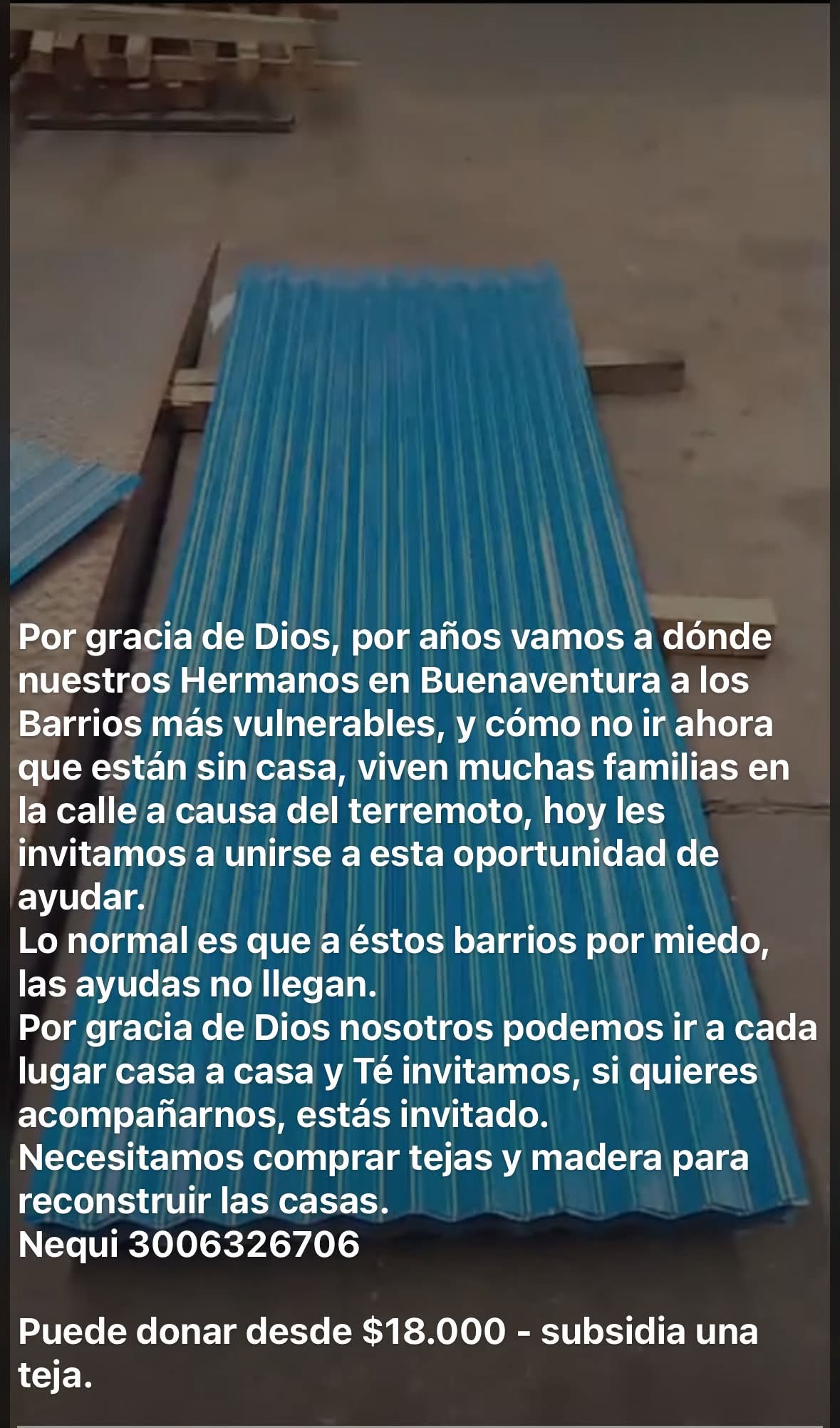 Misión apoyo damnificados por el terremoto en Colombía